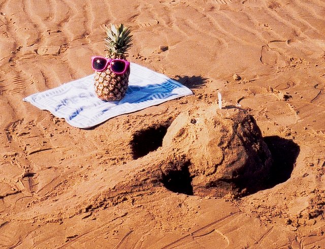 Geoffrey's good at building sand castles